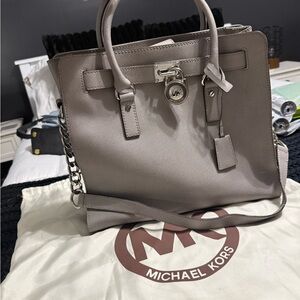 Michael Kors Taupe Satchel Bag